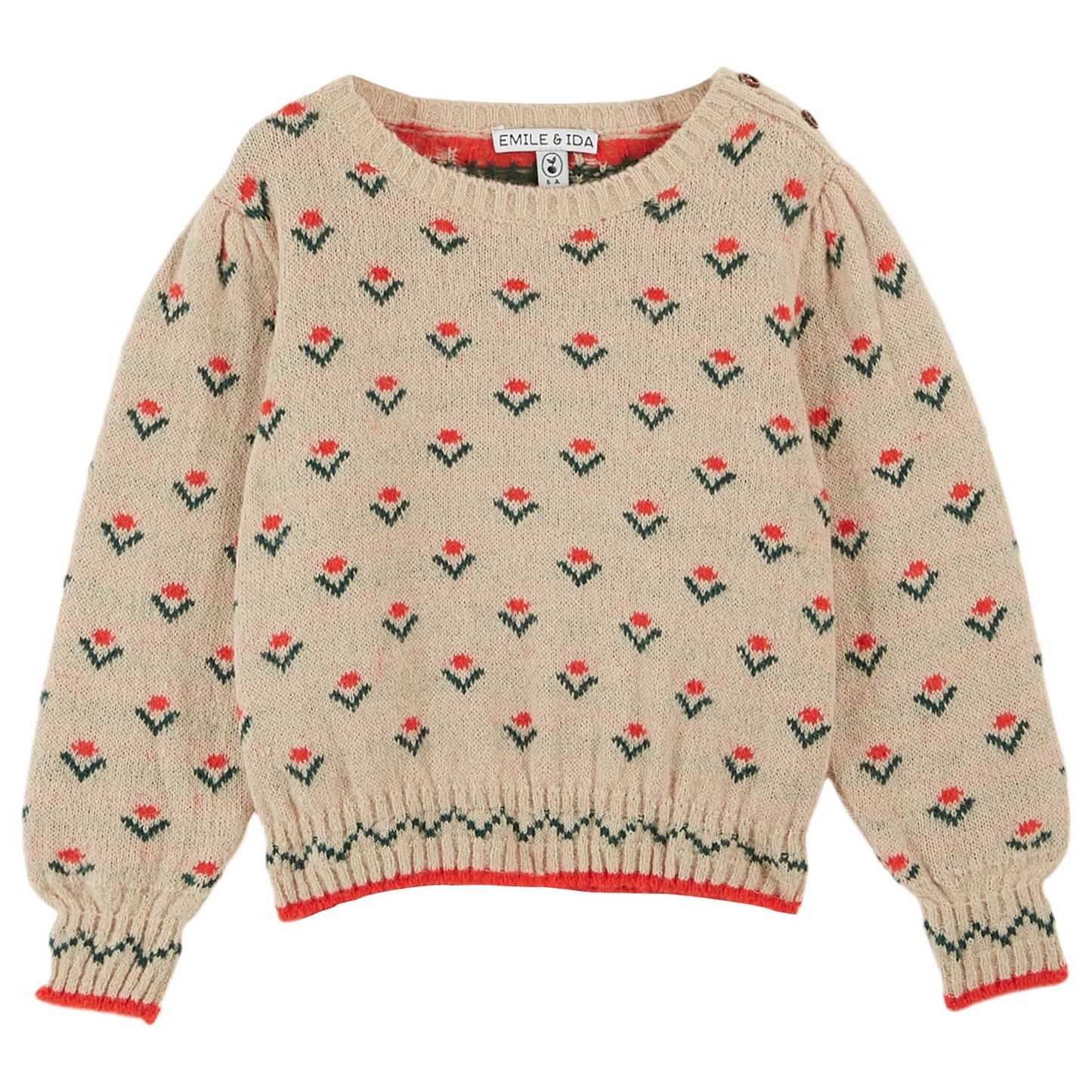 EMILE ET IDA All Over Floral Pullover Sweater