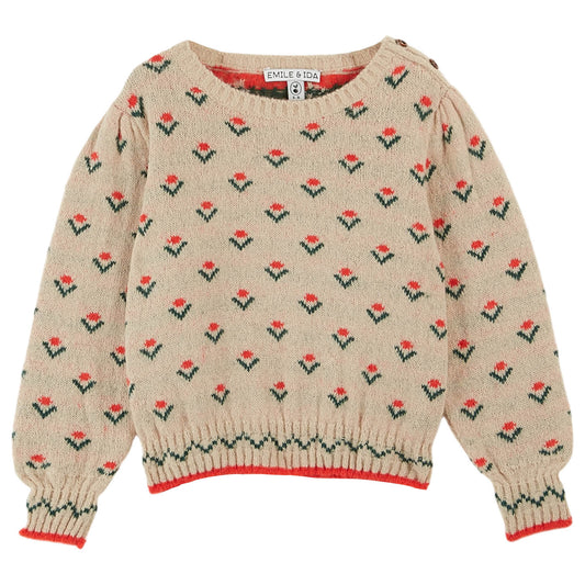 EMILE ET IDA All Over Floral Pullover Sweater