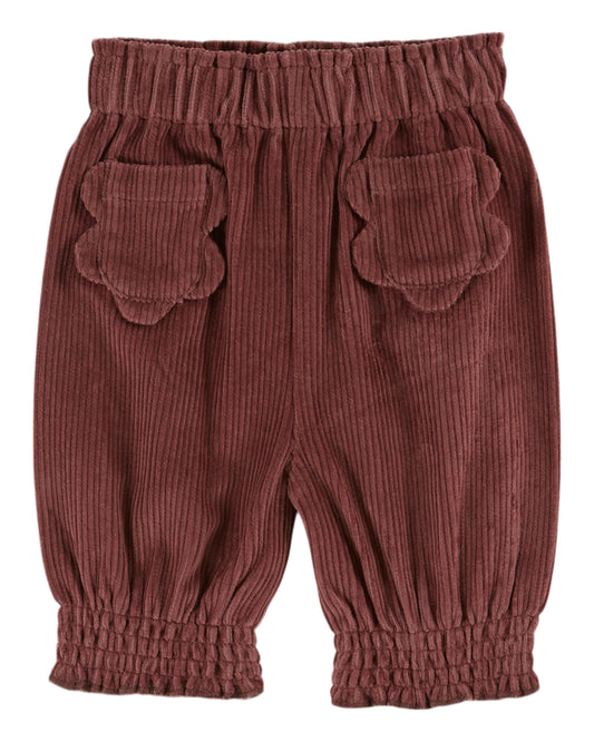 EMILE ET IDA Flowers Pockets Baby Trousers - Violine