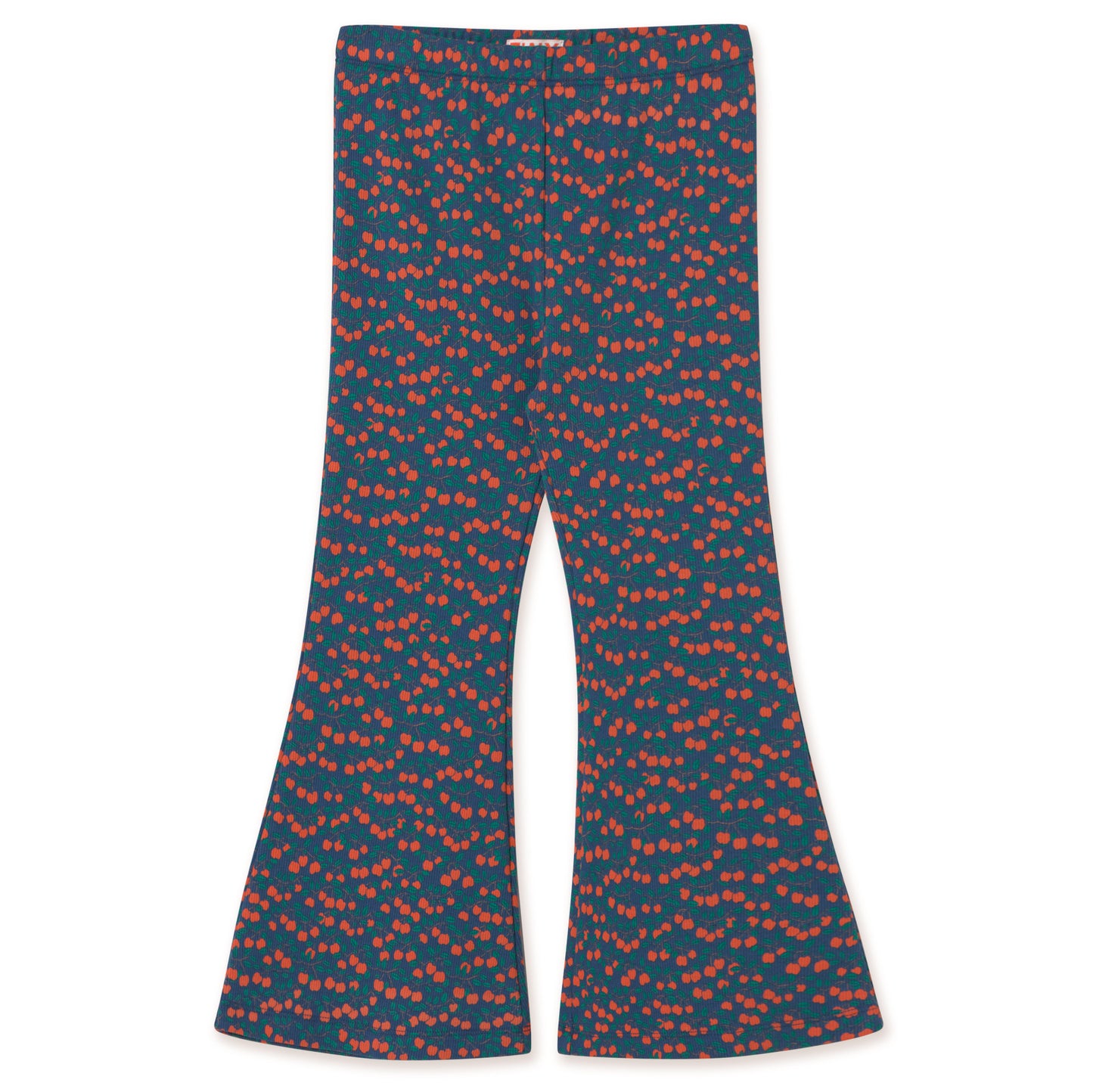 TINY COTTONS Mini Apples Rib Bellbottoms - Light Navy