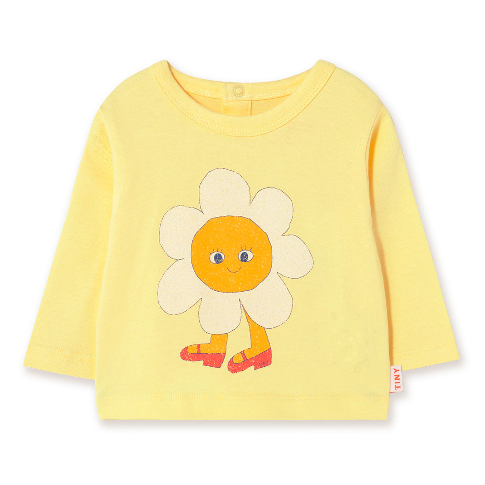 TINY COTTONS Flower Graphic Baby Tee - Mellow Yellow