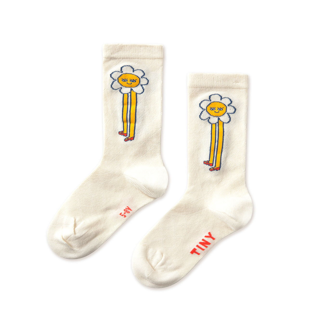 TINY COTTONS Daisies Medium Socks - Light Cream