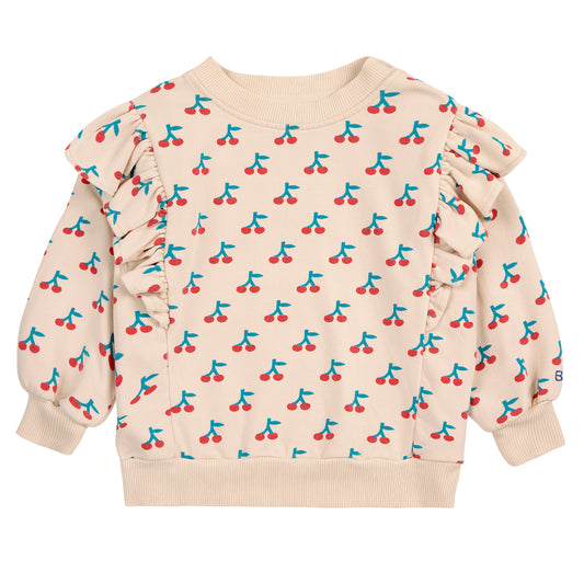 BOBO CHOSES Cherry Baby Ruffle Sweatshirt