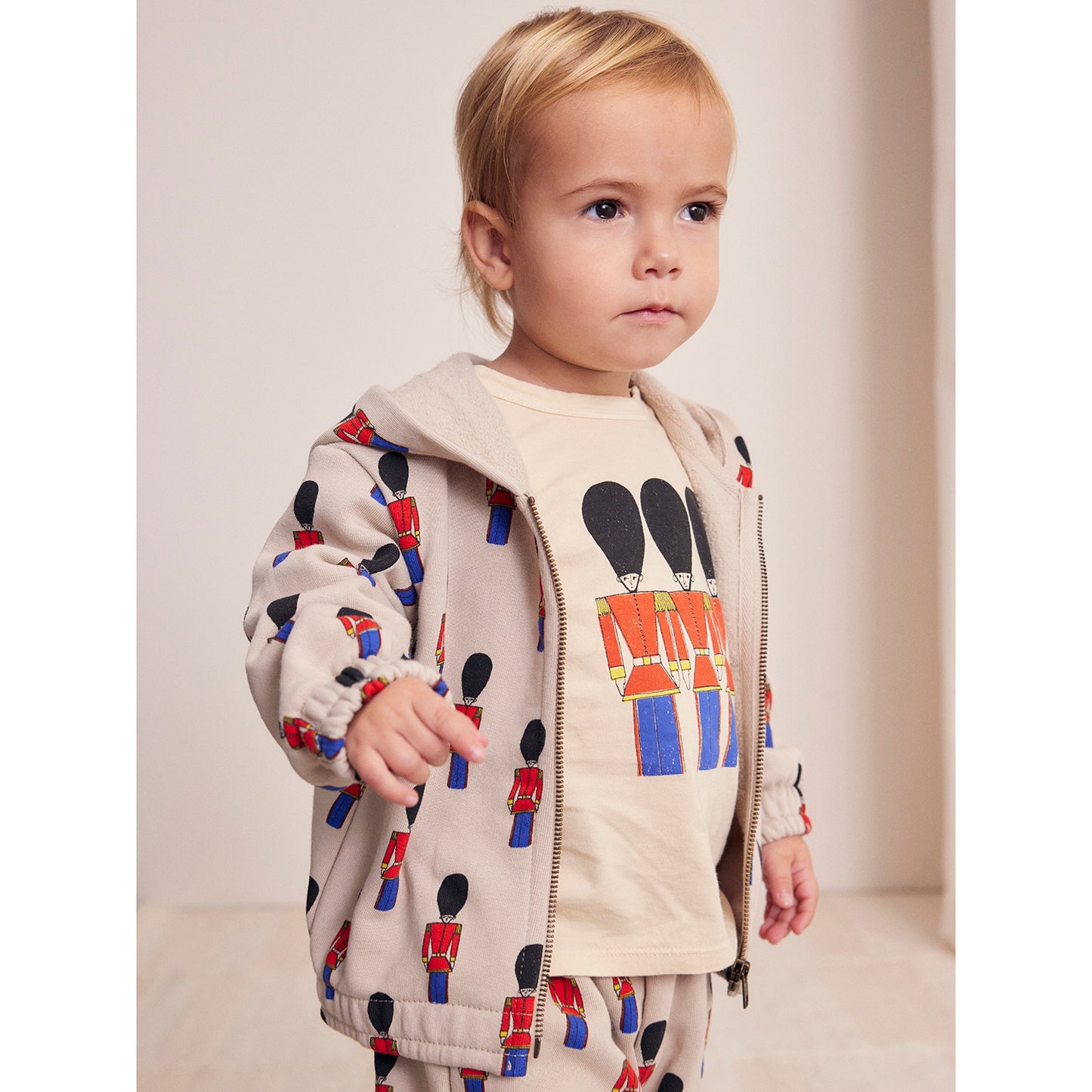 BOBO CHOSES Little Tin Soldiers Baby Zipped Hoodie