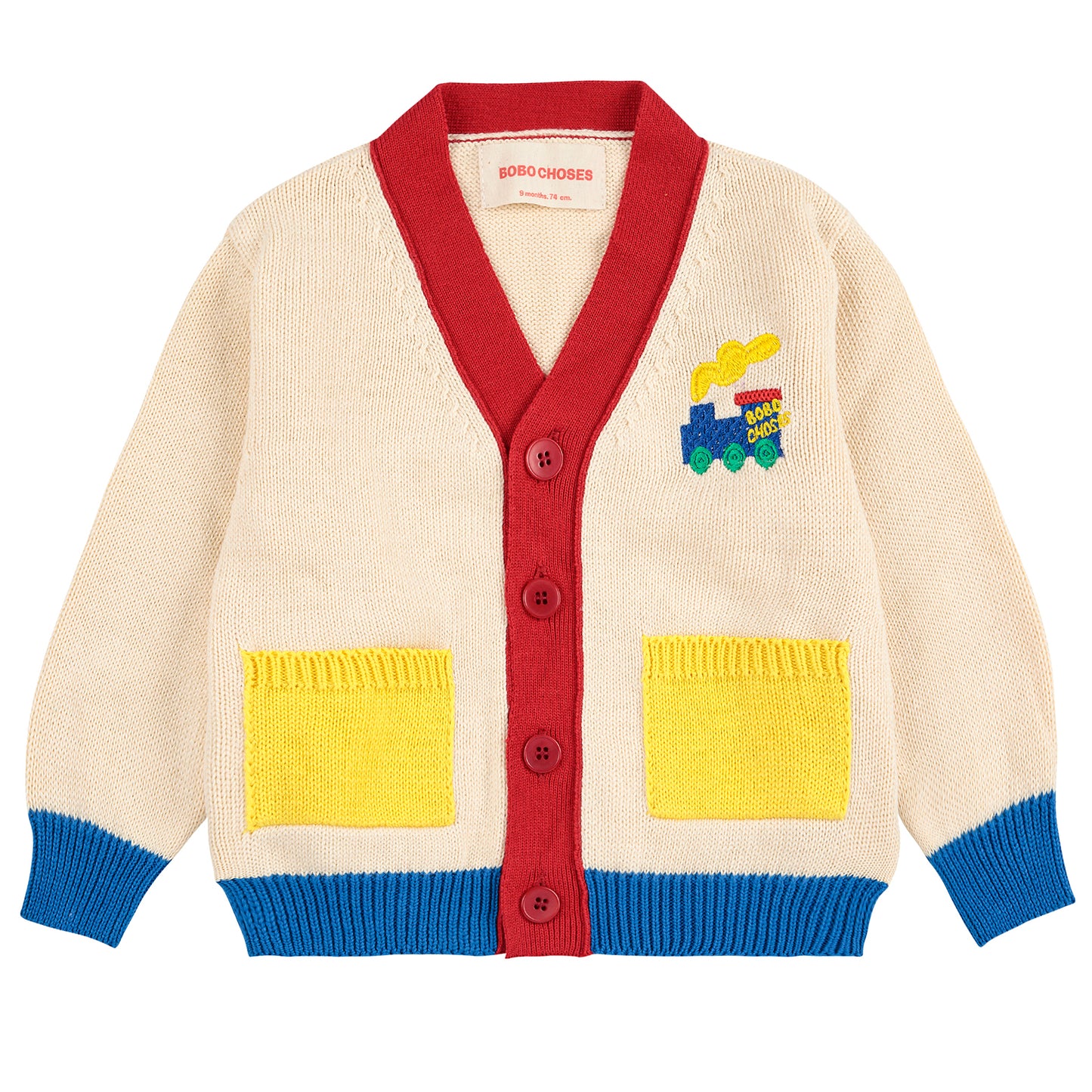 BOBO CHOSES Bobo Choo Choo Color Block Cardigan - Offwhite