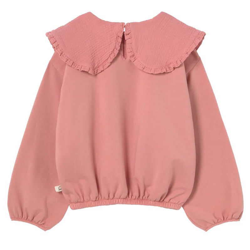 MY LITTLE COZMO Genoa Soft Brushed Fleece Puffed Sweatshirt - Rose Tea