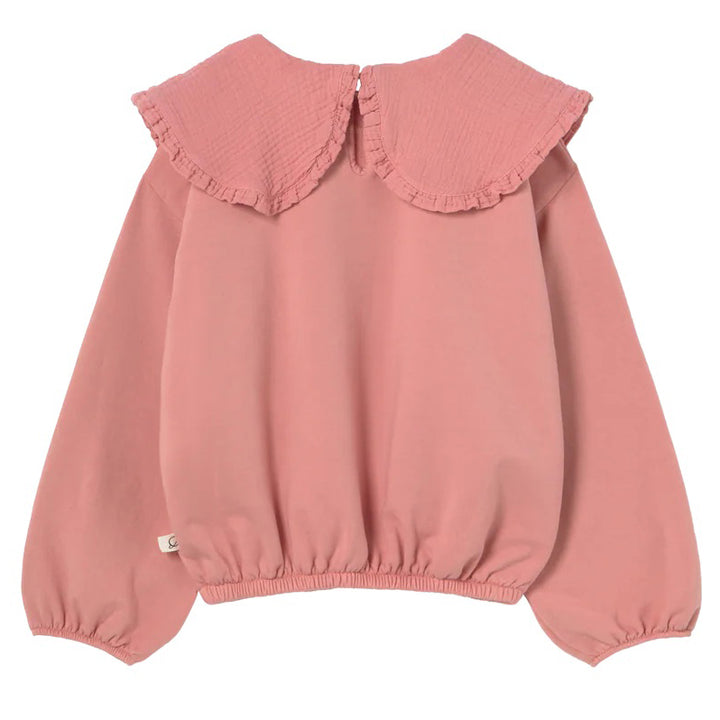MY LITTLE COZMO Genoa Soft Brushed Fleece Puffed Sweatshirt - Rose Tea