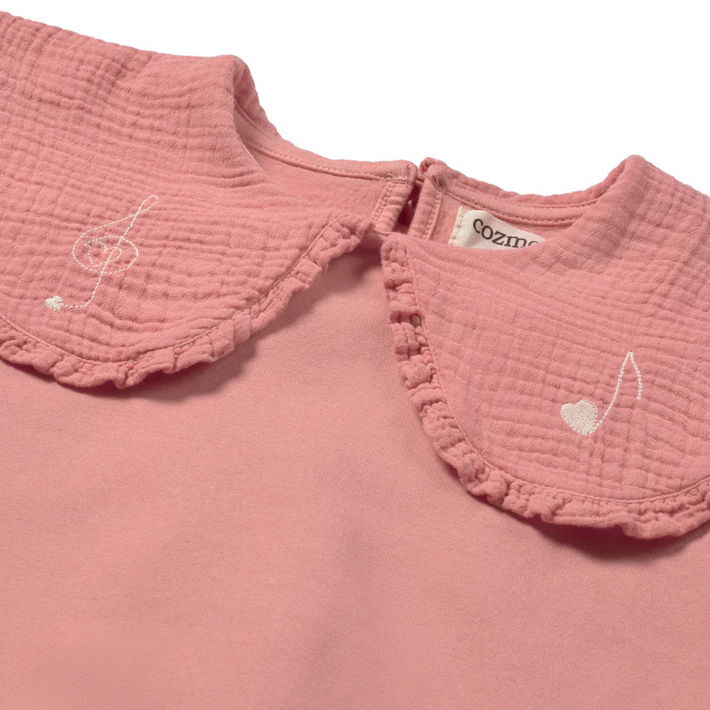 MY LITTLE COZMO Genoa Soft Brushed Fleece Puffed Sweatshirt - Rose Tea