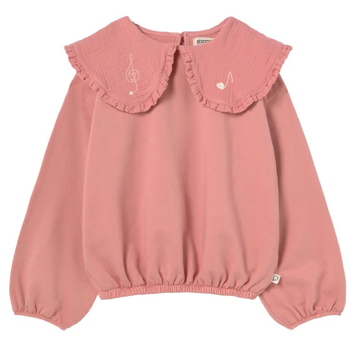 MY LITTLE COZMO Genoa Soft Brushed Fleece Puffed Sweatshirt - Rose Tea
