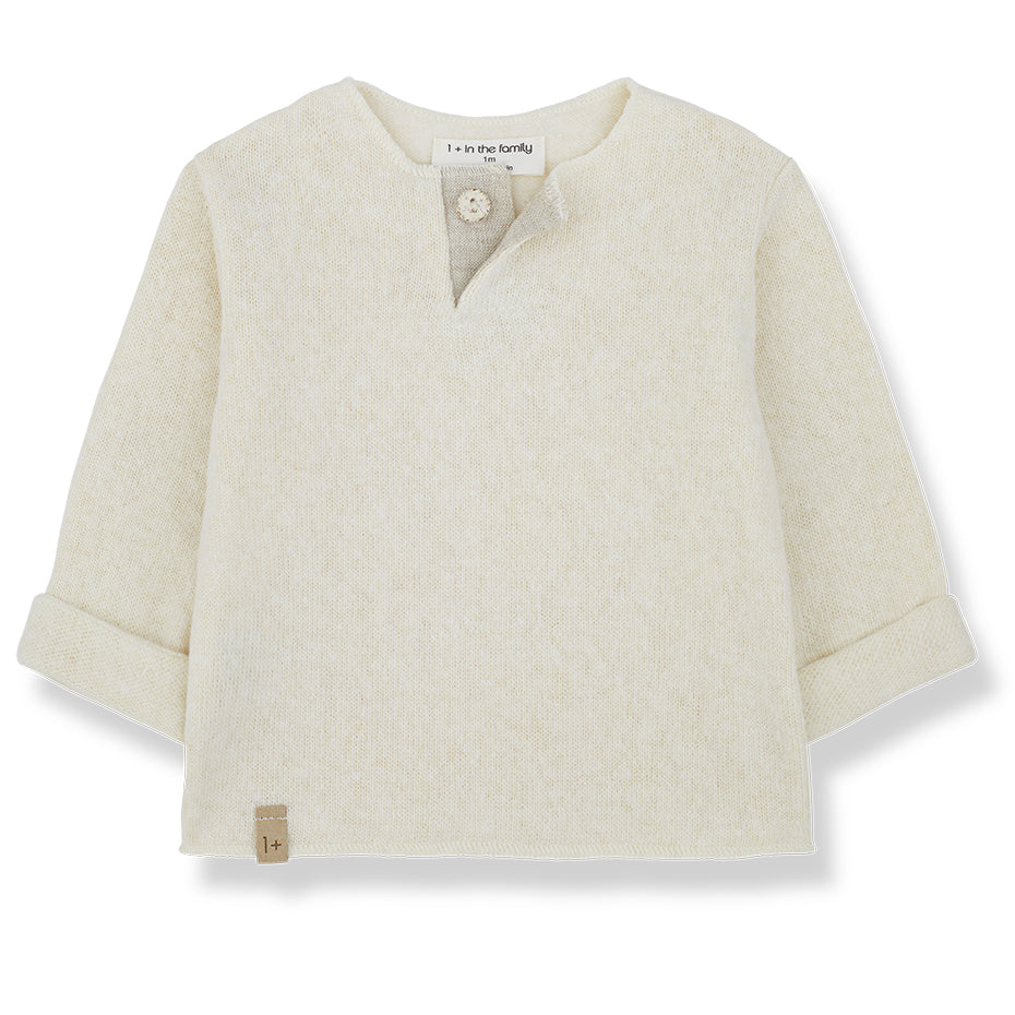 1 + IN THE FAMILY Mateu Soft Sweater - Ecru
