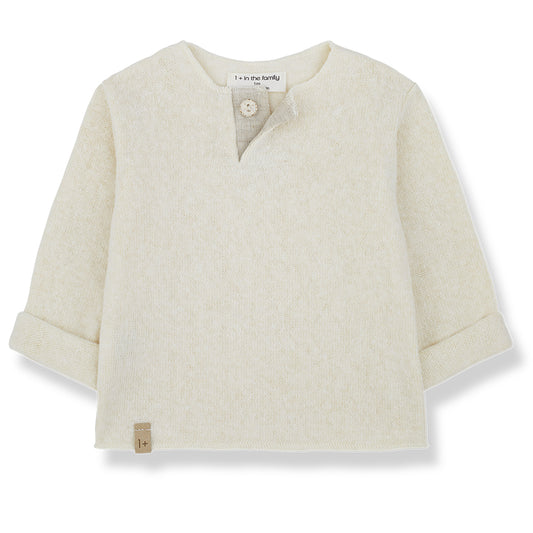 1 + IN THE FAMILY Mateu Soft Sweater - Ecru