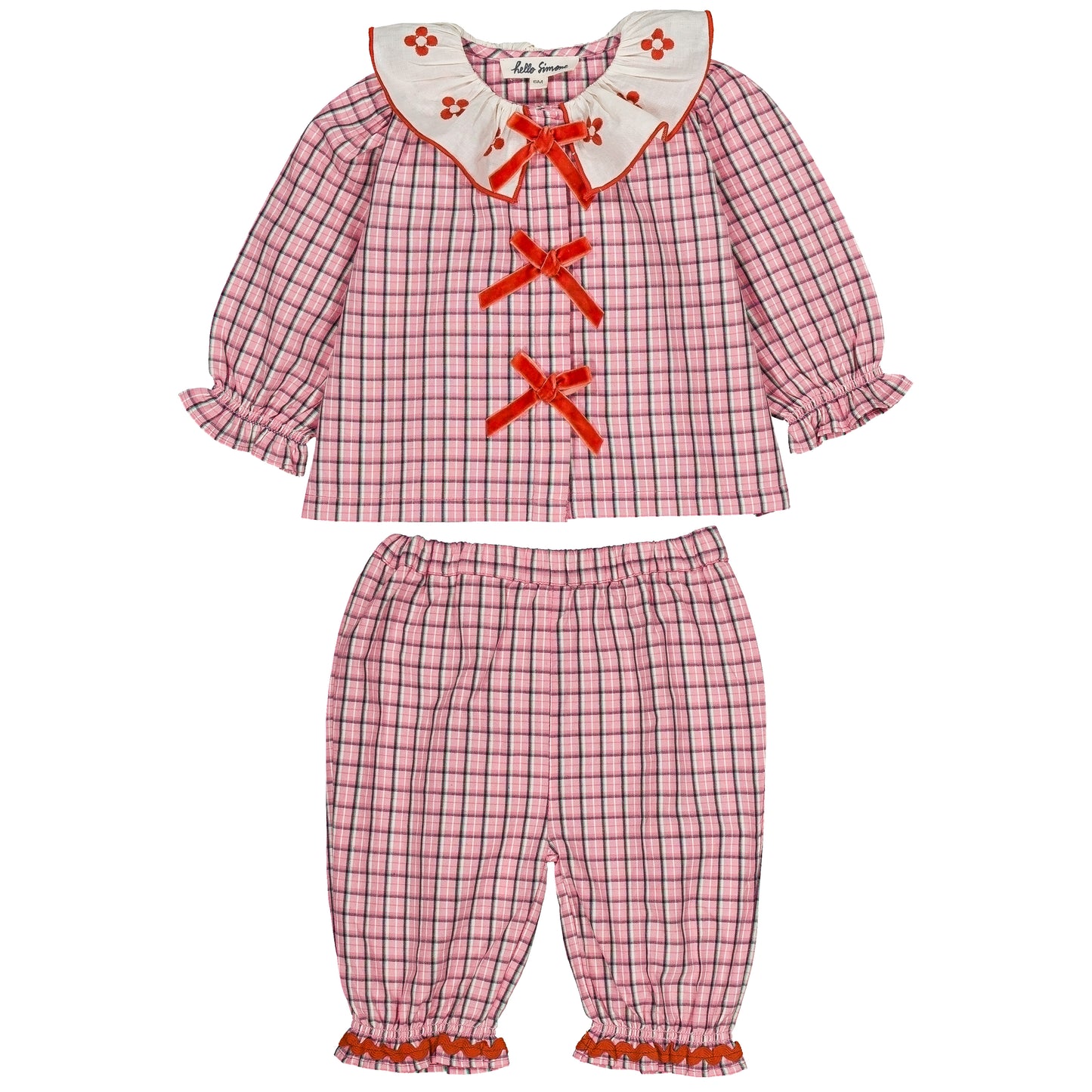 Myrtille Baby Set in Pink Check