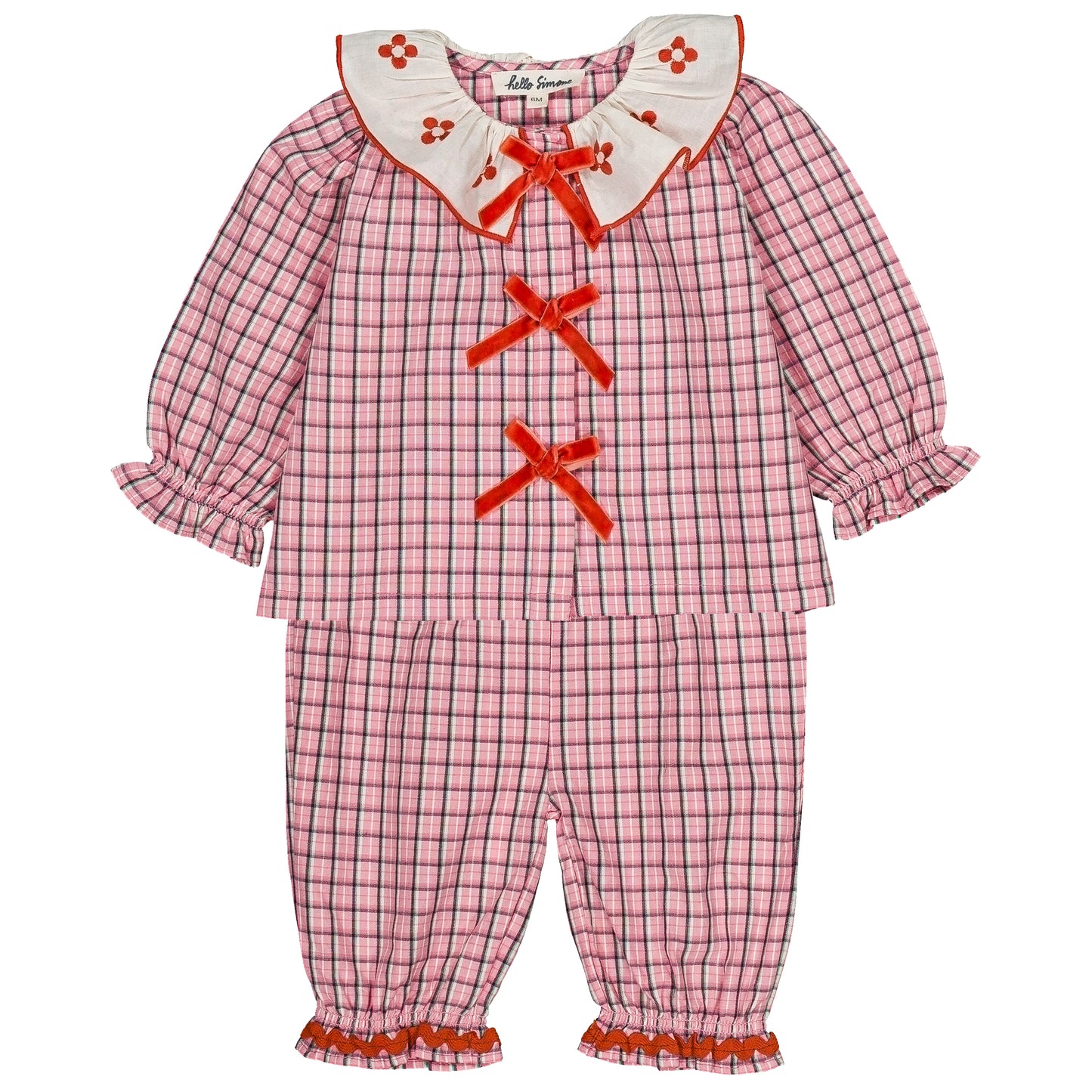 Myrtille Baby Set in Pink Check