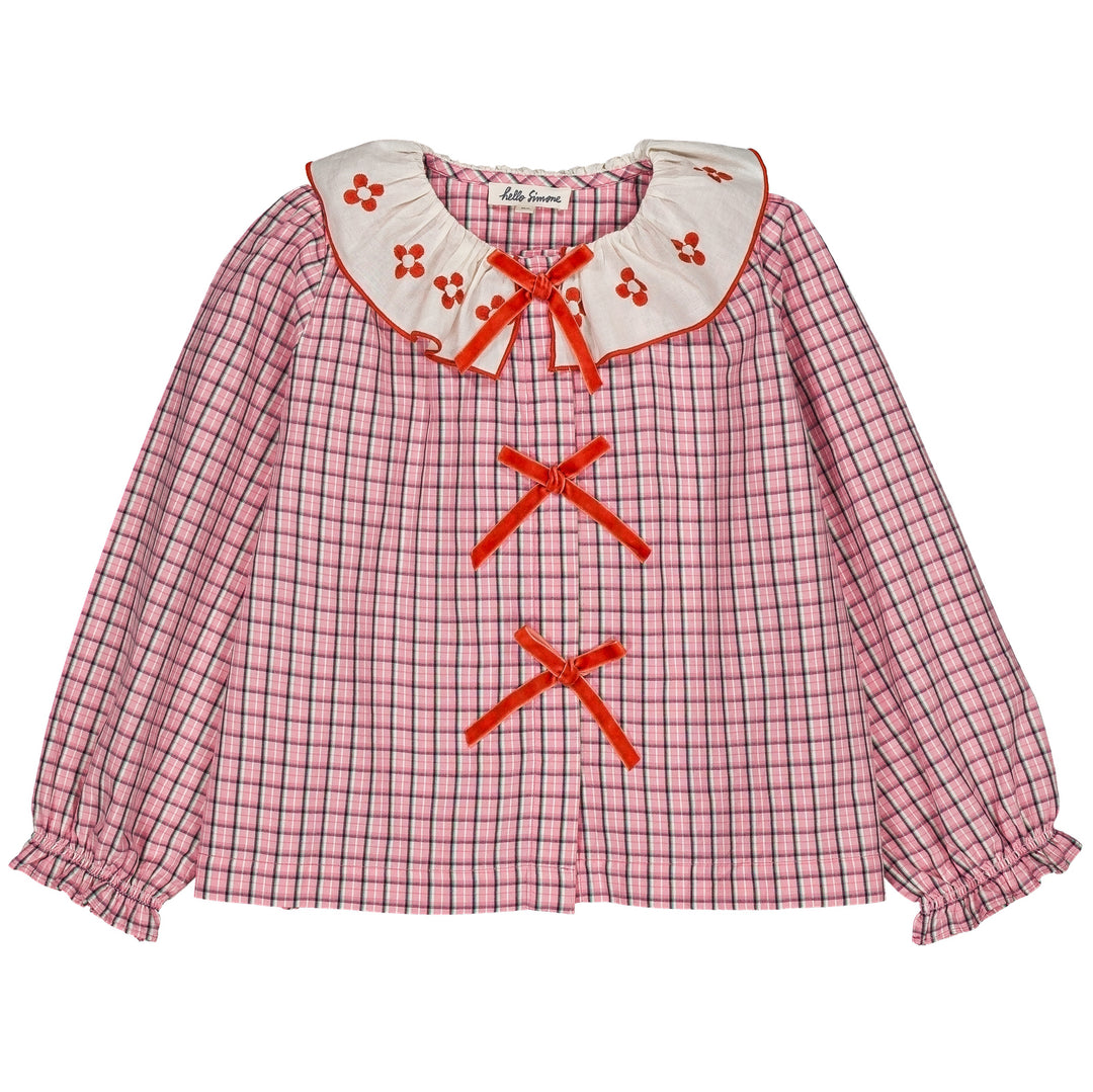 Myrtille Blouse in Pink Check