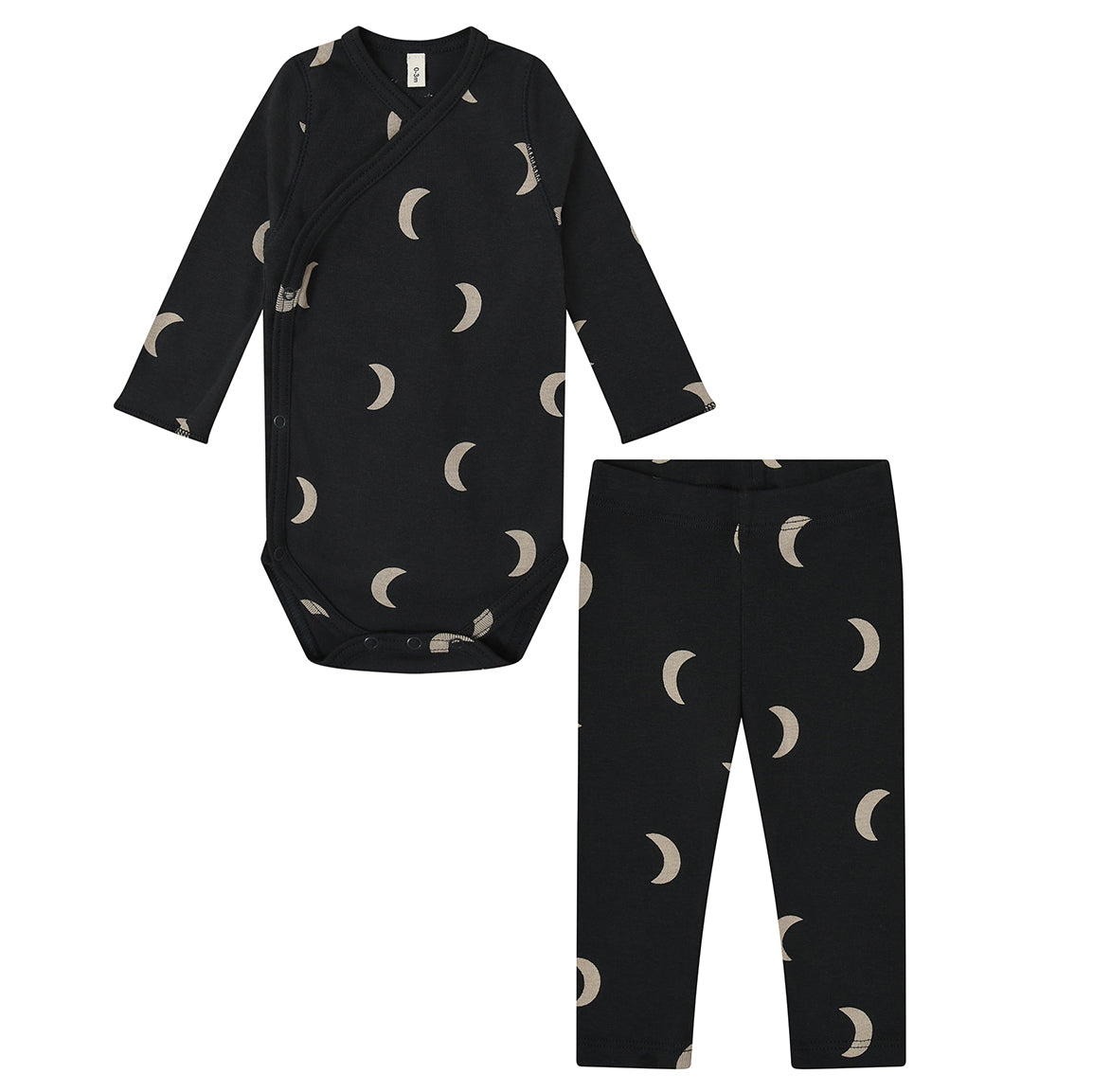 ORGANIC ZOO Charcoal Midnight Kimono Baby Set - Charcoal