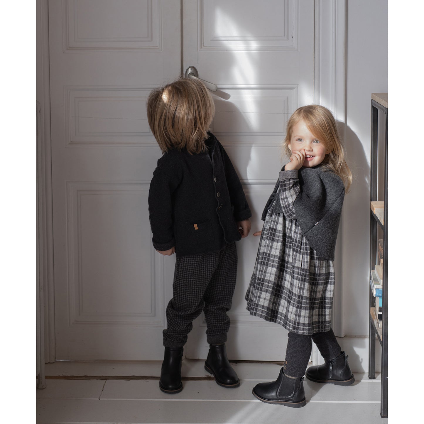 1 + IN THE FAMILY Sebastia Checked Pants - Anthracite