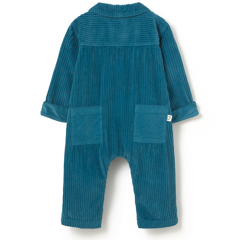 MY LITTLE COZMO Trento Corduroy Baby Jumpsuit - Blue Midnight
