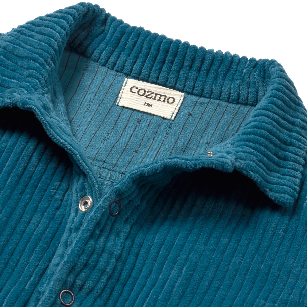 MY LITTLE COZMO Trento Corduroy Baby Jumpsuit - Blue Midnight