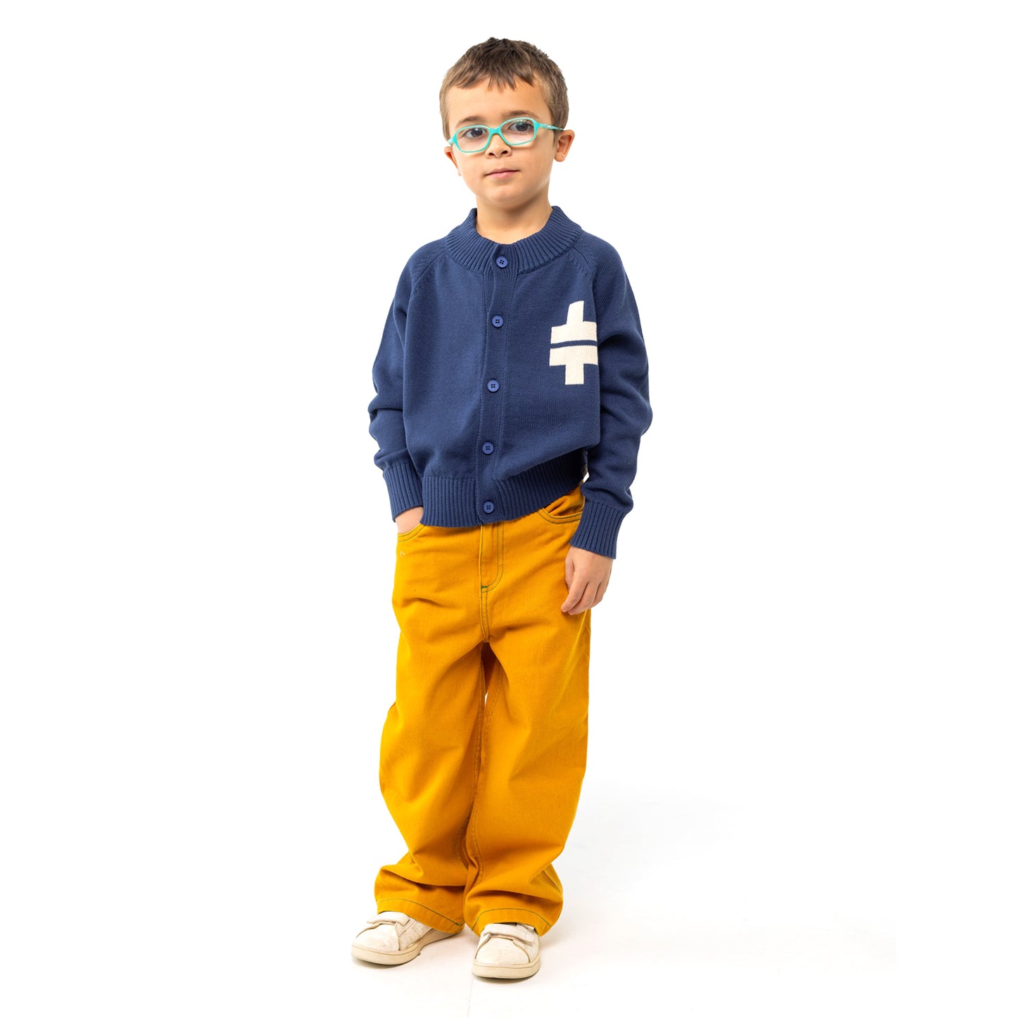 TINY COTTONS Straight Leg Contrast Jeans