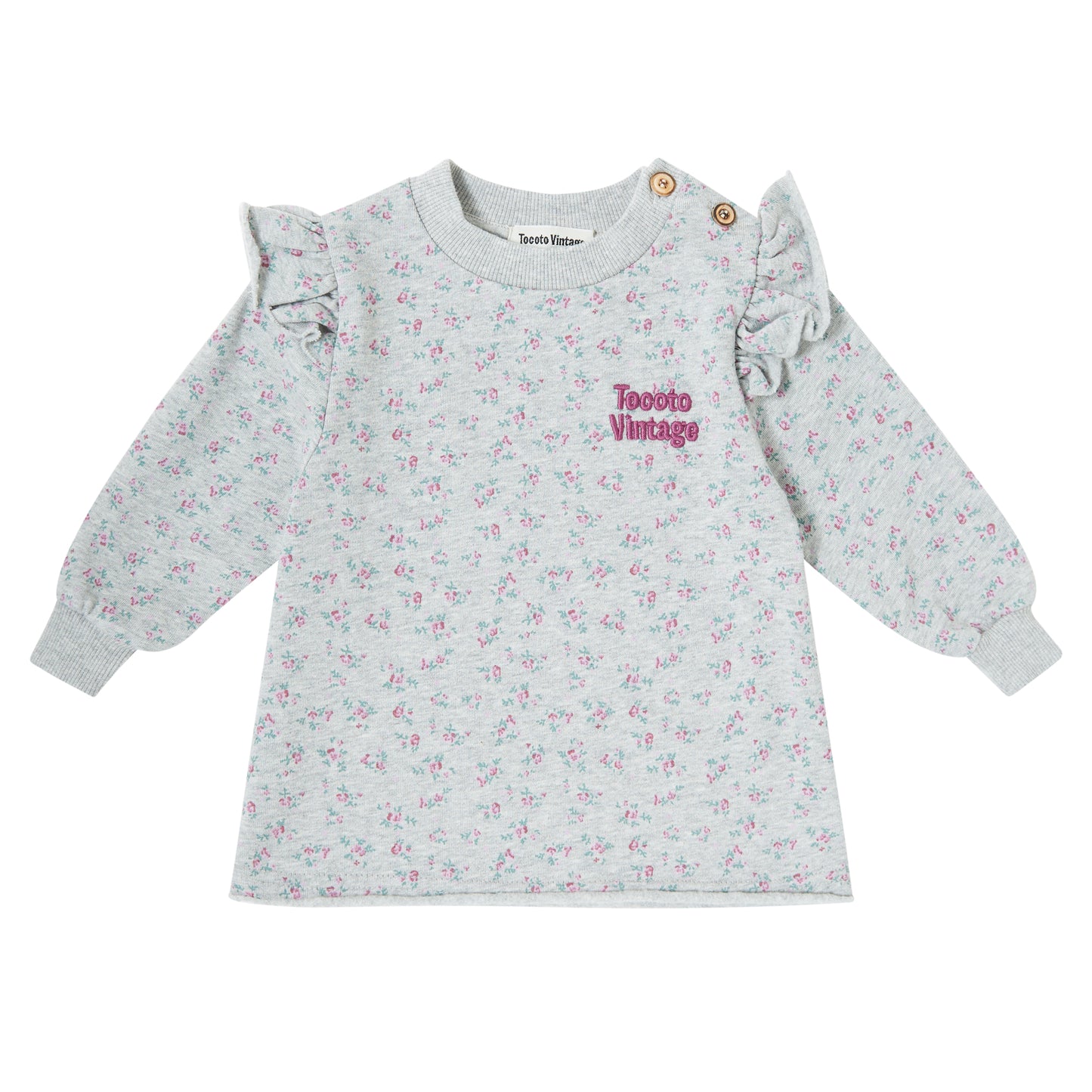 TOCOTO VINTAGE Floral Sweatshirt Dress