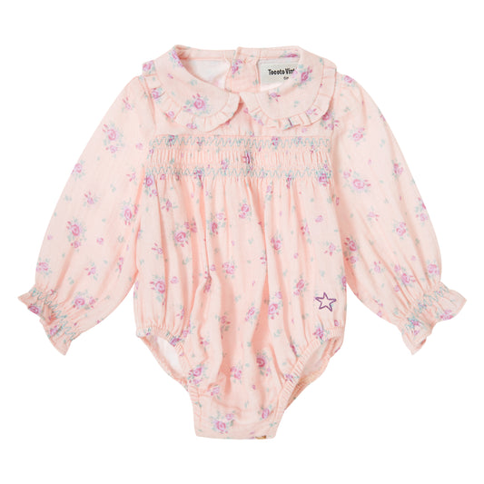 TOCOTO VINTAGE Flowers Cotton Gauze Romper