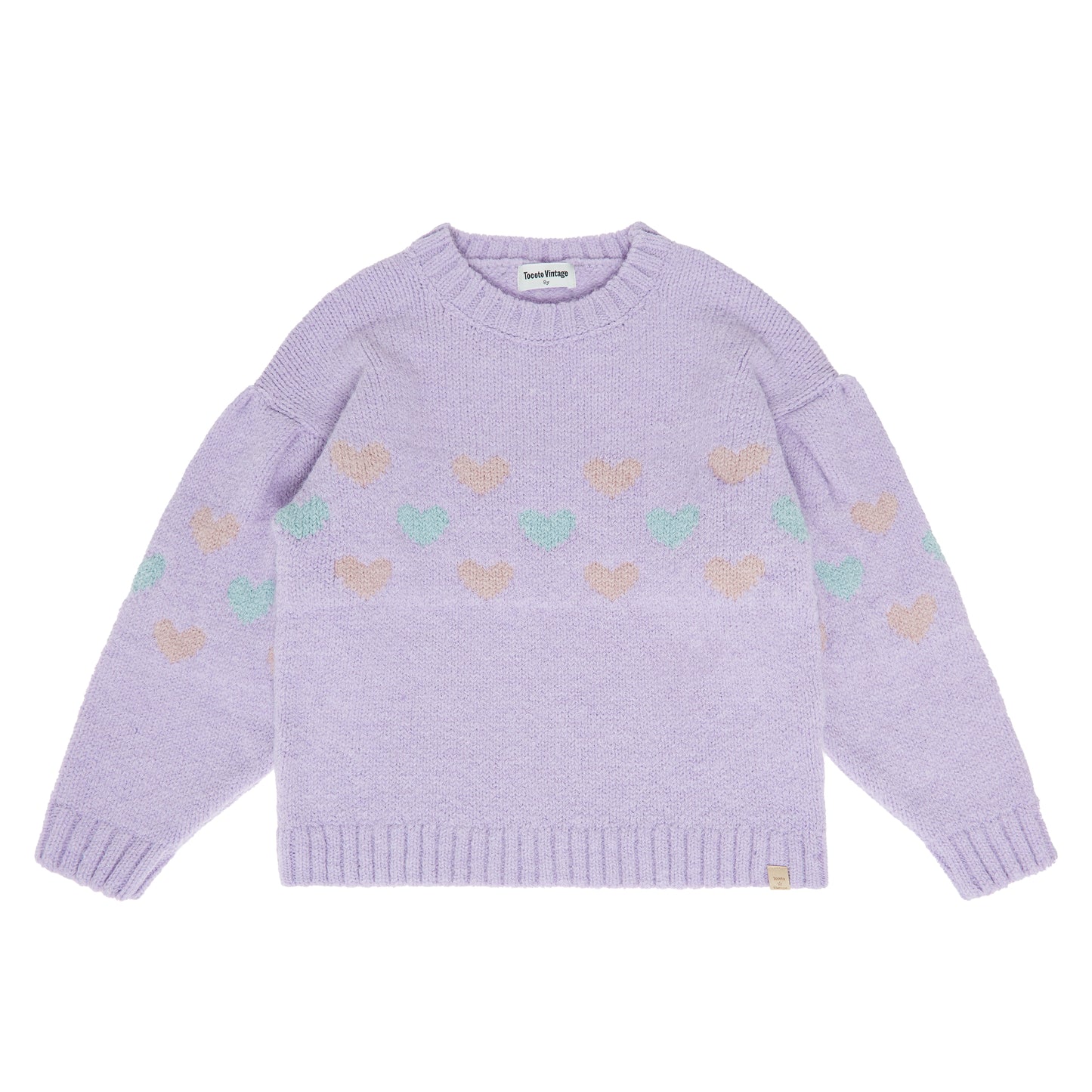 TOCOTO VINTAGE Hearts Balloon-Sleeve Sweater