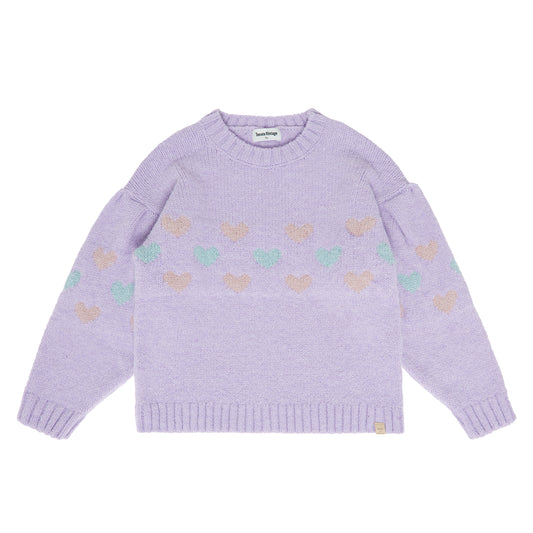 TOCOTO VINTAGE Hearts Balloon-Sleeve Sweater