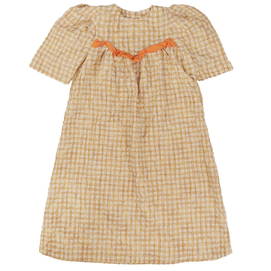 tambere gingham puff sleeve dress