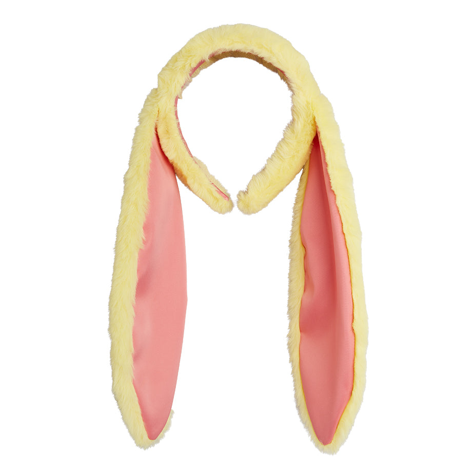 Faux Fur Rabbit Ear Headband in Yellow