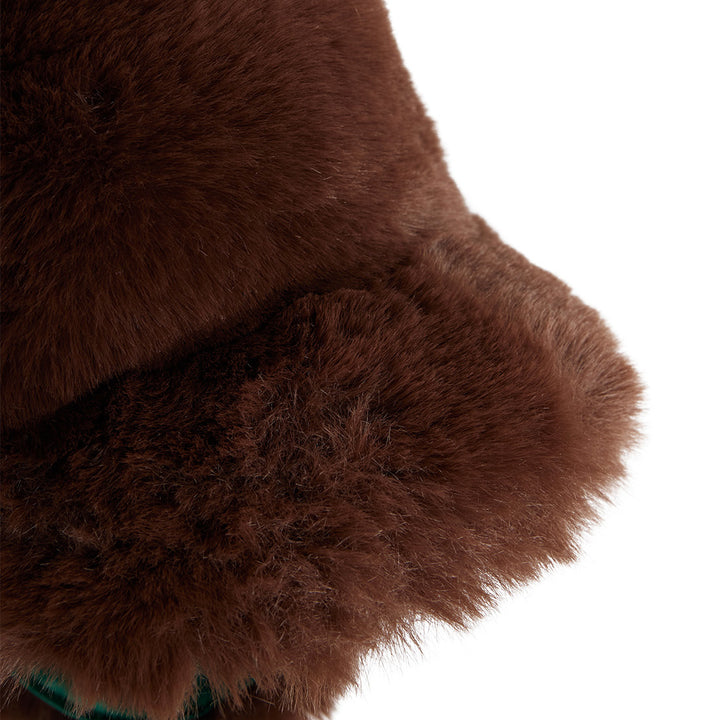 Rabbit Ear Faux Fur Cap in Brown