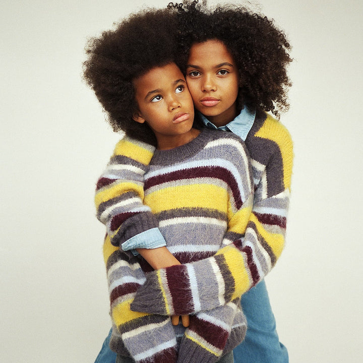 Brian Sweater in Fuzzy Stripes