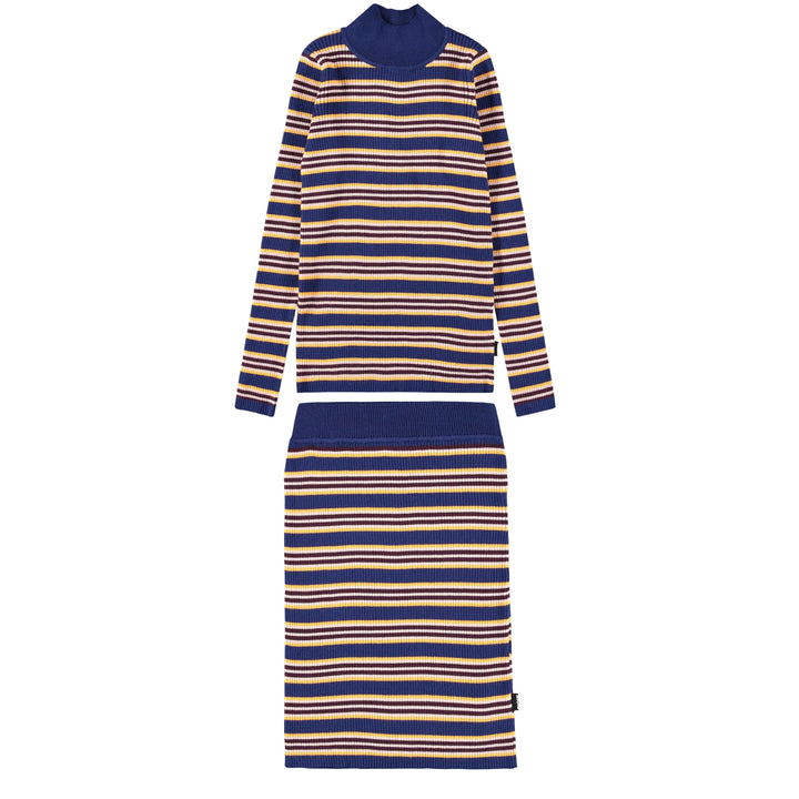 Ginevra Skirt Set in Navy Stripe