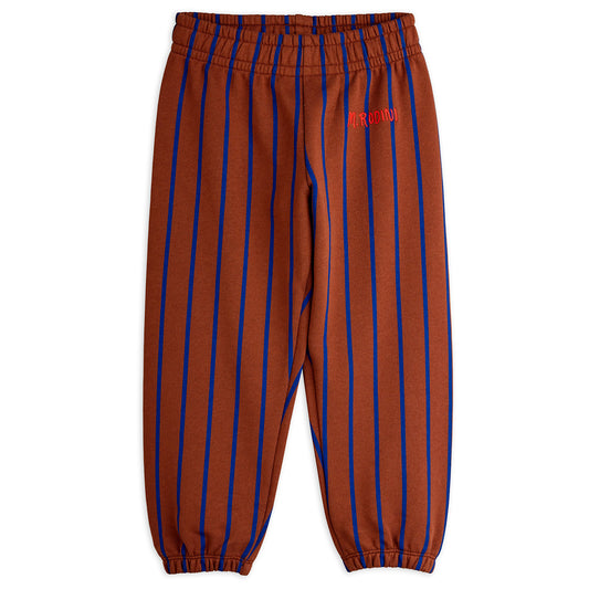 MINI RODINI Vertical Stripe Sweatpants - Brown