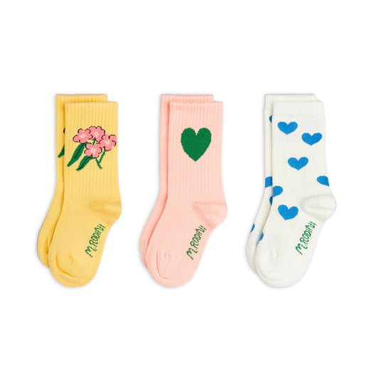 MINI RODINI Alpine Flowers 3-Pack Socks