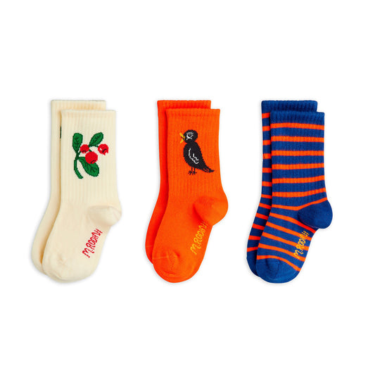 MINI RODINI Lingonberries 3-Pack Socks