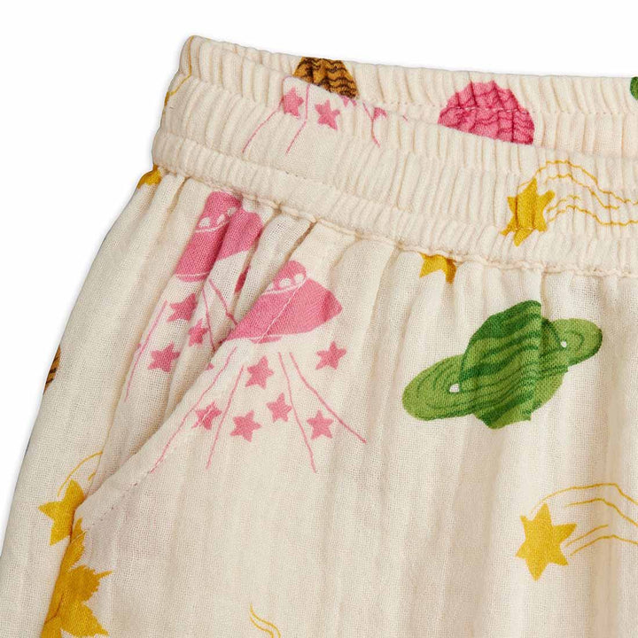 Space Muslin Shorts Set in Off-White