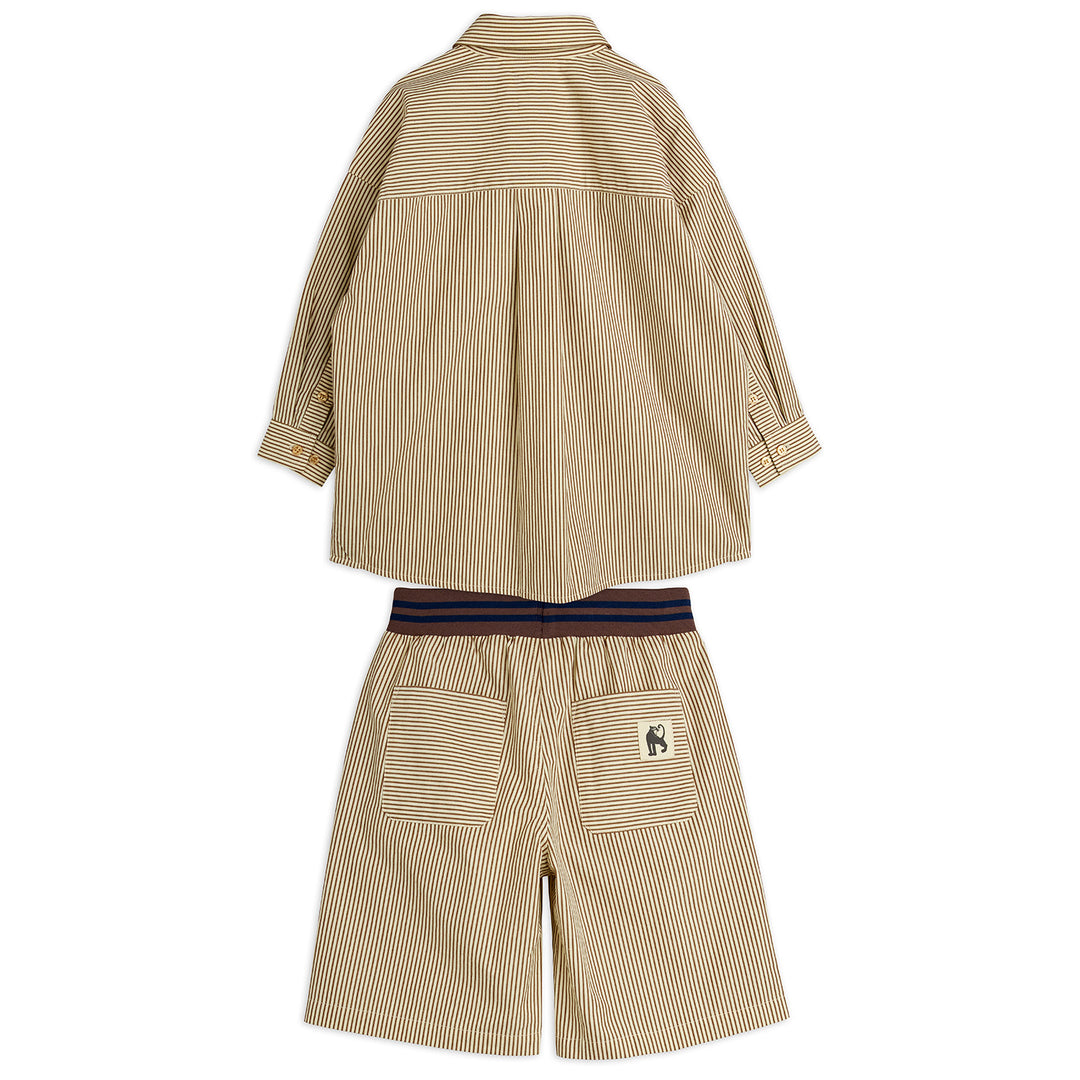Poplin Stripe Set In Brown