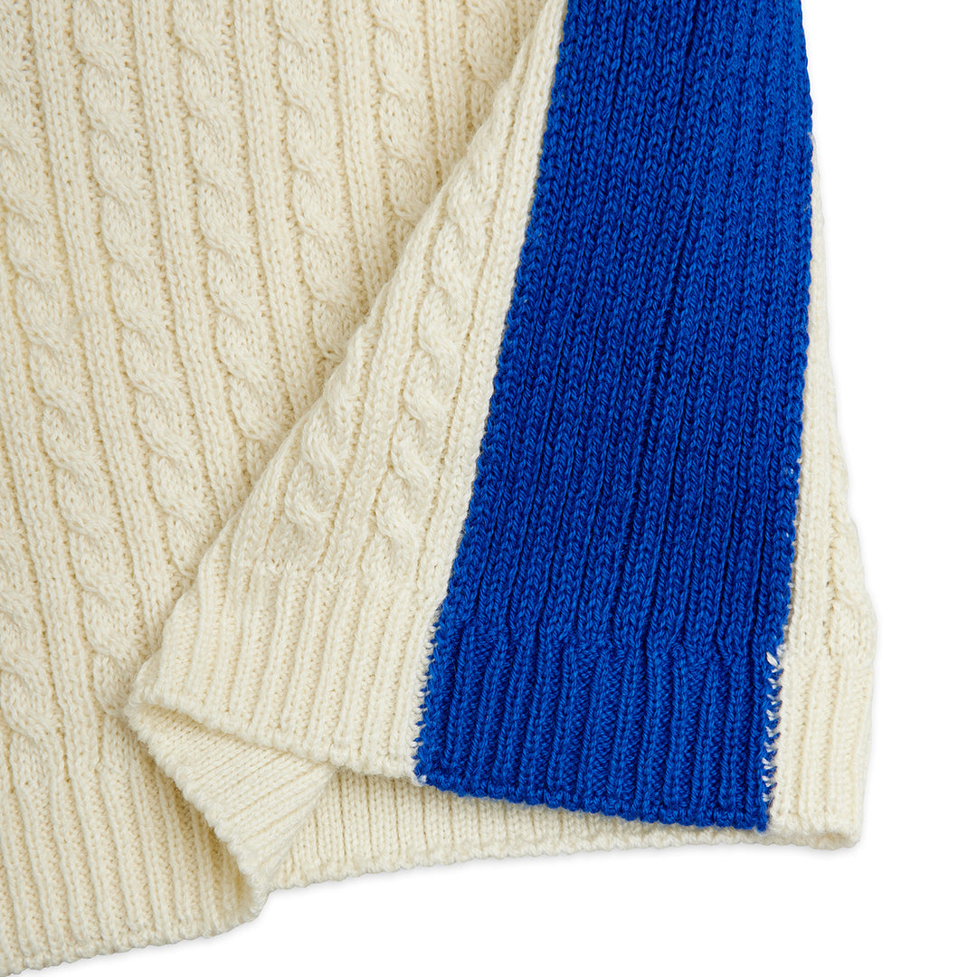 Cable Knit Polo Shorts Set In Off-White