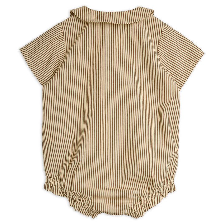 Poplin Strawberry Woven Romper In Brown