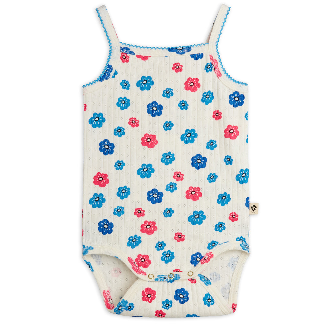 Flowers Picot Edge Pointelle Bodysuit In Multi