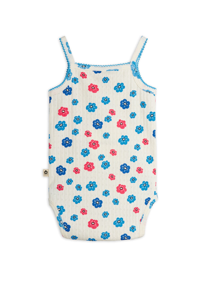Flowers Picot Edge Pointelle Bodysuit In Multi