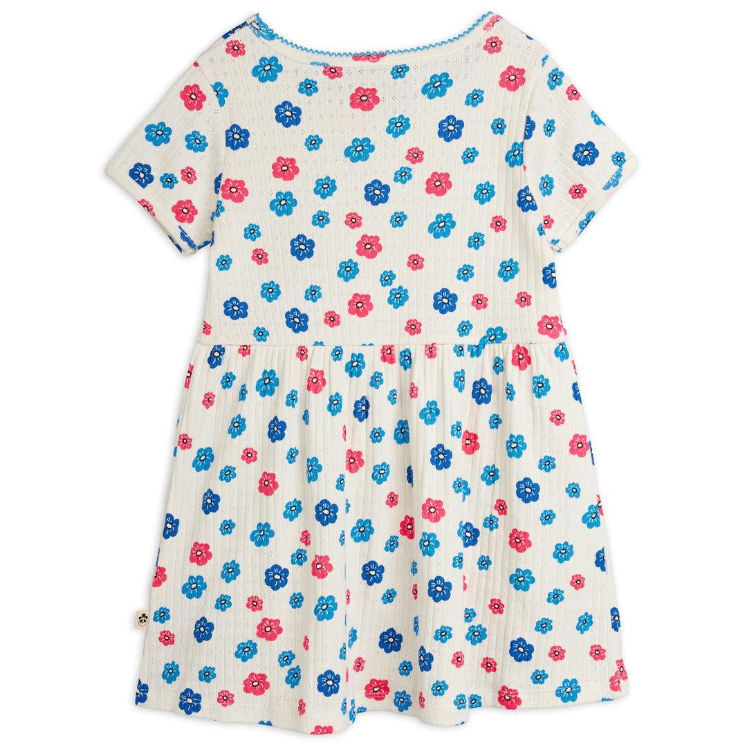Flowers Picot Edge Pointelle Dress In Multi