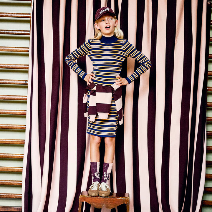 Ginevra Skirt Set in Navy Stripe
