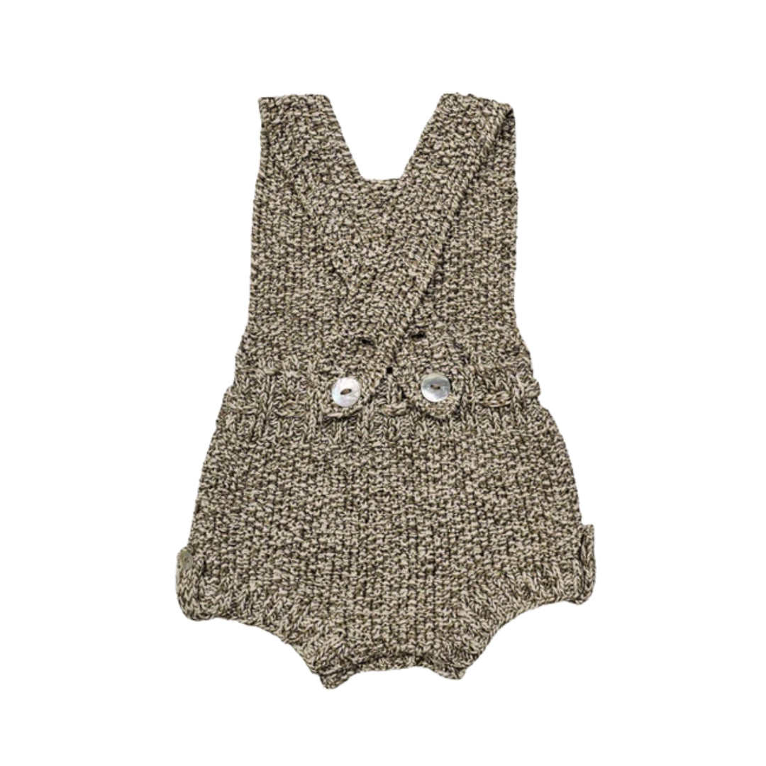 Ever Pima Cotton Romper in Praline & Linen