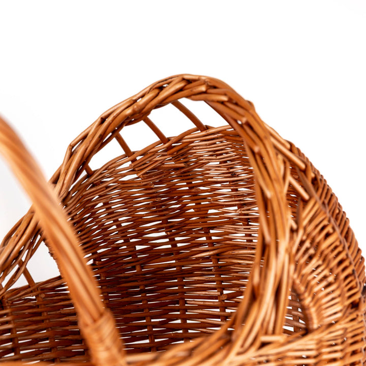 Wicker Pram with Knitted Blanket