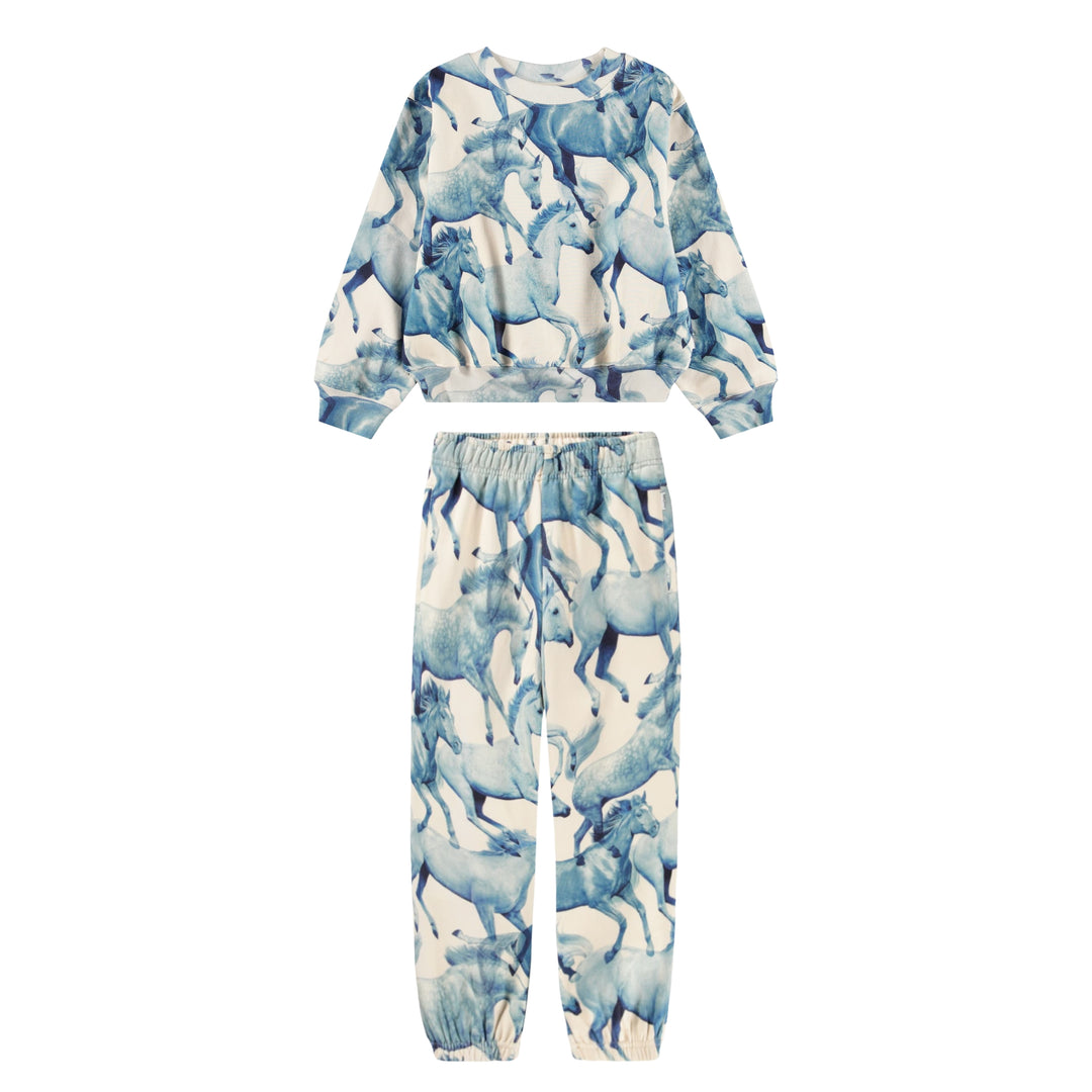 Marge & Adan Lounge Set in Blau Ponies