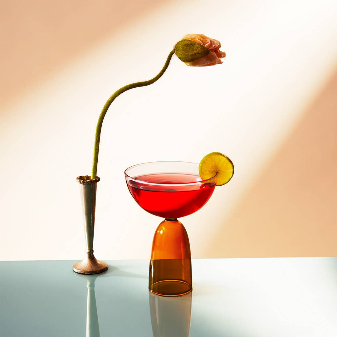 Mamo Coupe Clear and Amber Cocktail Liquor Glass