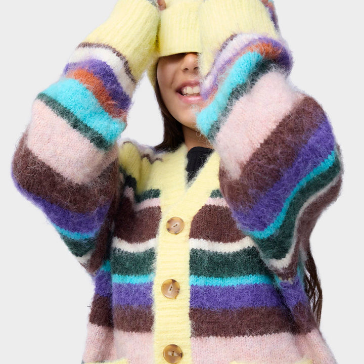 Brutus Cardigan in Gemstone Stripe