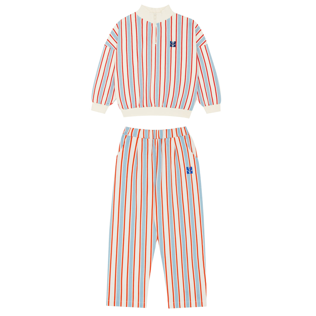 Bicolor Stripes Set in Ecru