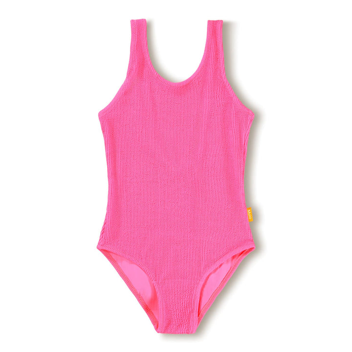 Nika Crepe Swimsuit in Neon Pink